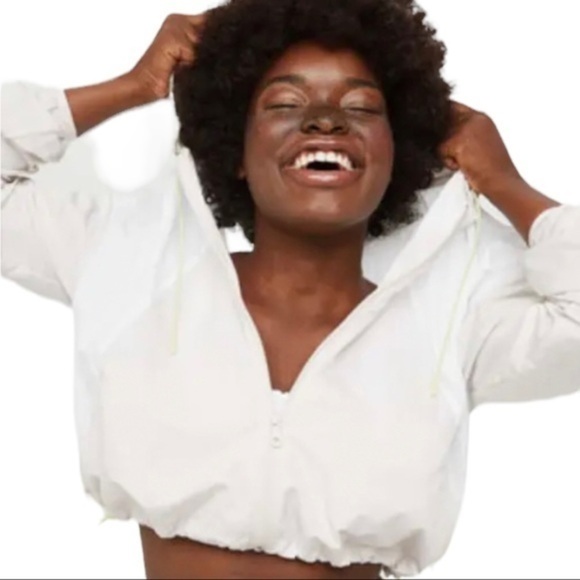 Offline by Aerie Crop Nylon Color Block Windbreaker - Picture 1 of 4